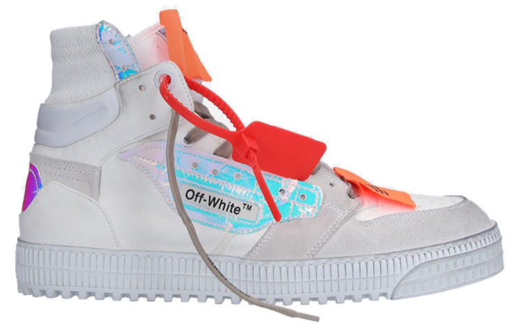 Order OFF-WHITE Off-Court 高幫綁帶圓頭 時尚板鞋 男款 白色