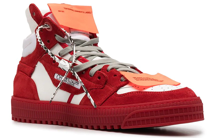 Lookbook オフホワイト オフコート ハイ "ホワイトレッド" OMIA065R21LEA002-0125