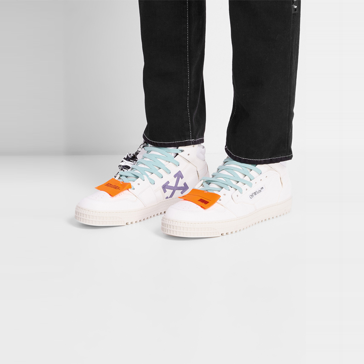 Purchase Off-White Off-Court High 'Putih Violet' Sneakers OMIA065R21LEA0020135
