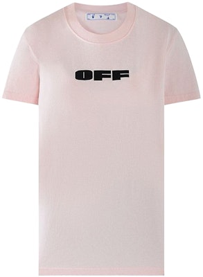 Off-White Off Bold Flock Casual Tee 'Pink/Black' Buy Off-White Off Bold Flock Casual Tee 'Pink/Black'