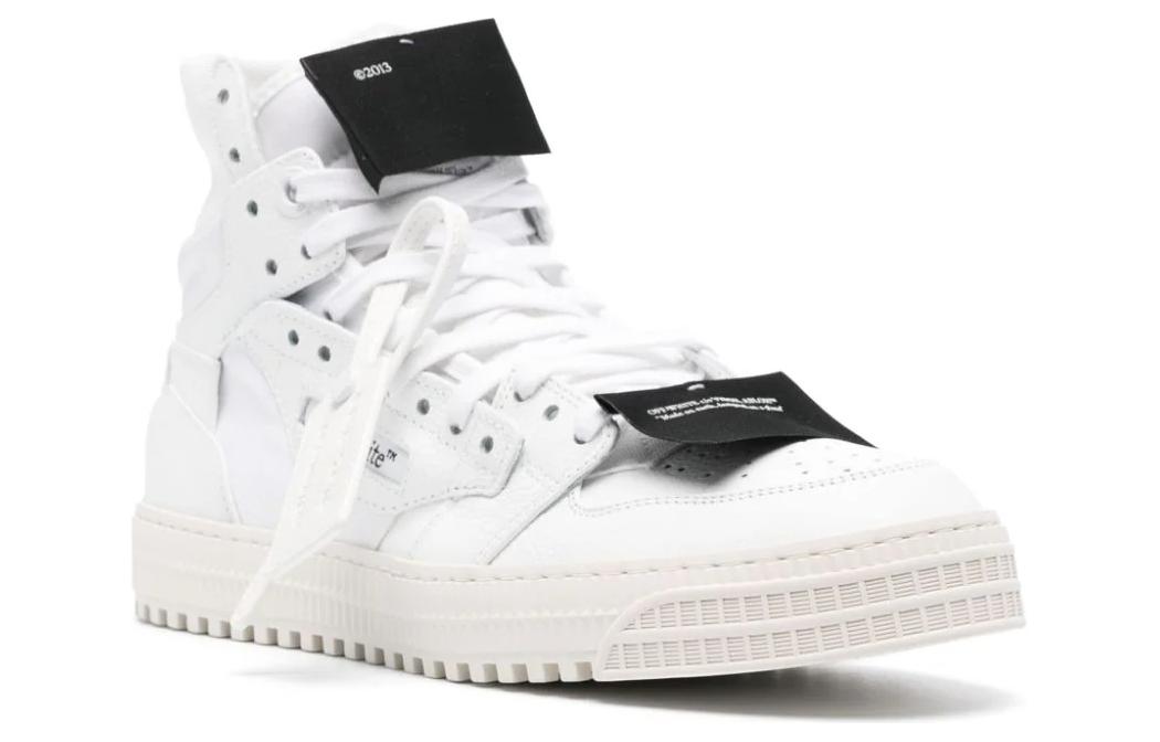 Order OFF-WHITE 小牛皮 舒適簡約 高幫 板鞋 男款 白色