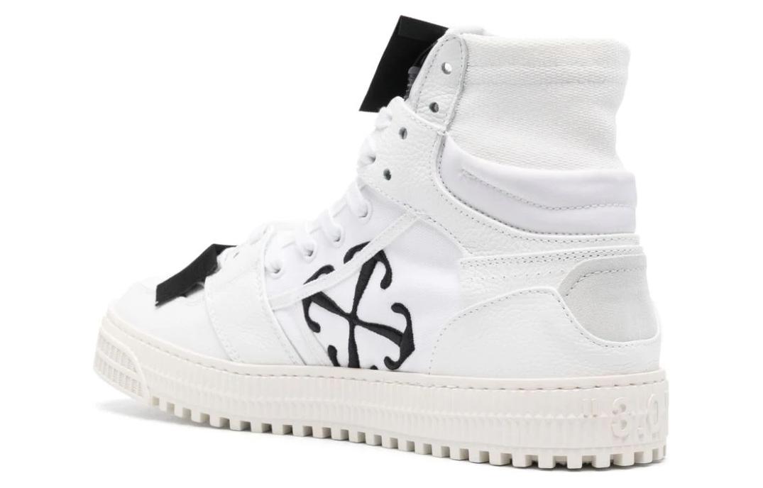 Lookbook OFF-WHITE 小牛皮 舒適簡約 高幫 板鞋 男款 白色