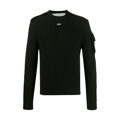 Off-White OFF Logo Print Military Sweater Black/Black