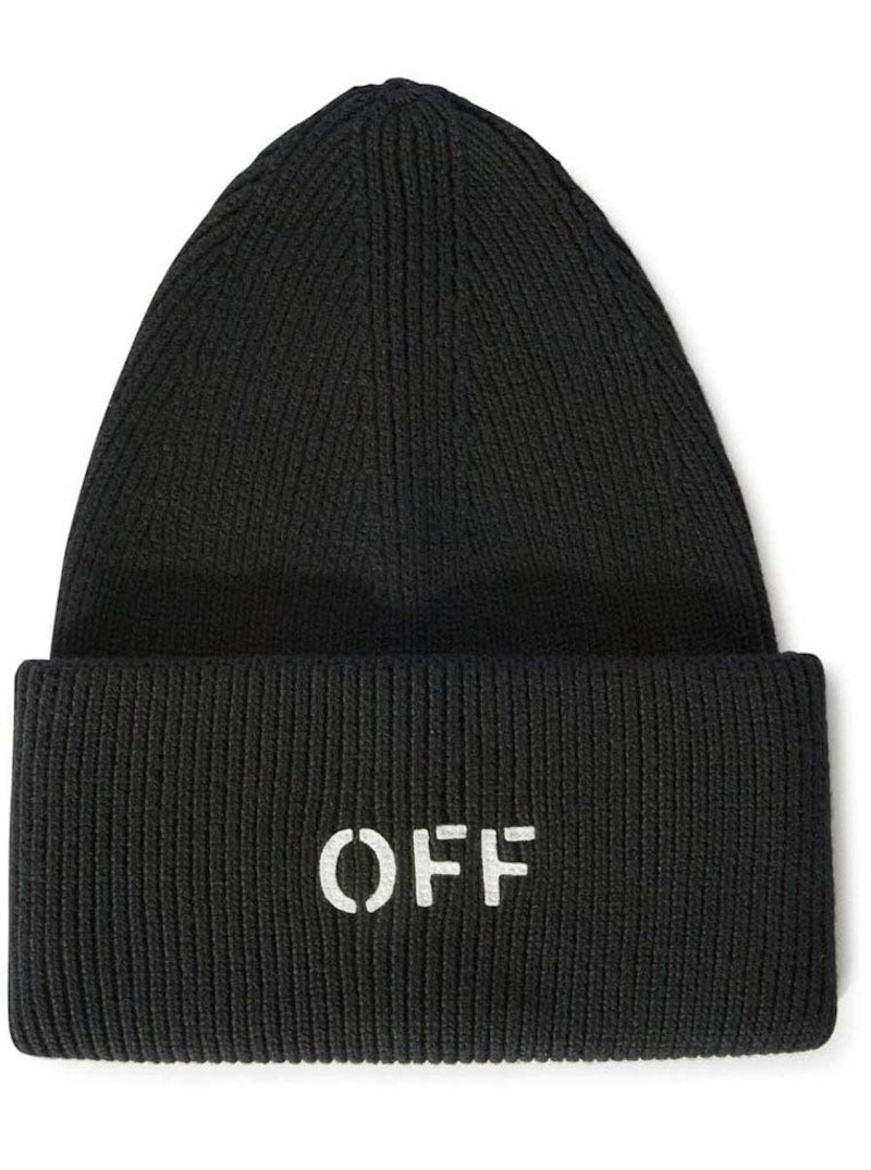 Off-White Off Stamp Knit Beanie Black/White
