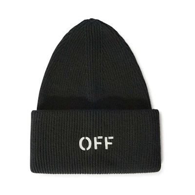 Off-White Off Stamp Knit Beanie Black/White