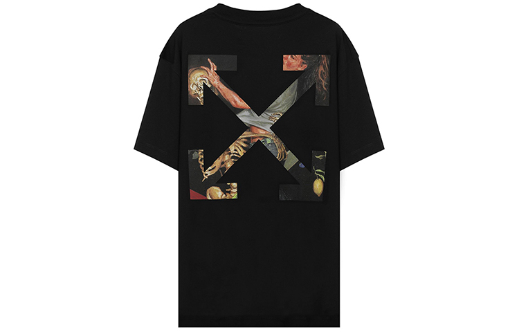 OFF-WHITE Oil Painting Arrow Graphic Unisex Tee Black OMAA038F20FAB0021001 圖 3