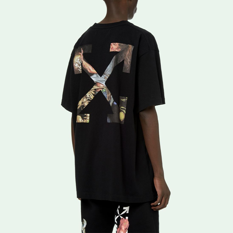 OFF-WHITE Oil Painting Arrow Graphic Unisex Tee Black OMAA038F20FAB0021001 圖 5