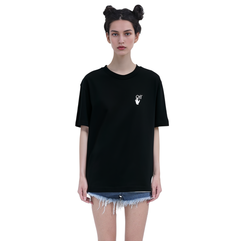 OFF-WHITE Oil Painting Arrow Graphic Unisex Tee Black OMAA038F20FAB0021001 圖 7