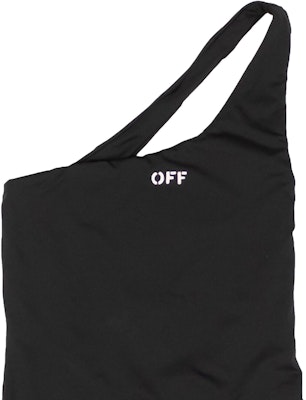 Off-White One Shoulder Swimsuit 'Black' Lookbook Off-White One Shoulder Swimsuit 'Black'