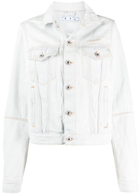 Off-White Open Back Denim Jacket Light Blue Buy Off-White Open Back Denim Jacket Light Blue