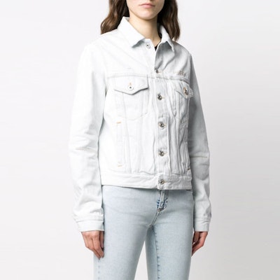 Off-White Open Back Denim Jacket Light Blue Order Off-White Open Back Denim Jacket Light Blue