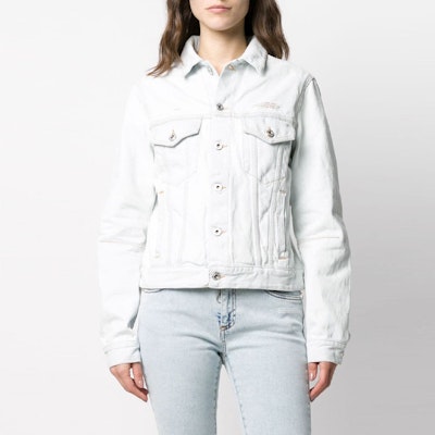 Off-White Open Back Denim Jacket Light Blue Lookbook Off-White Open Back Denim Jacket Light Blue
