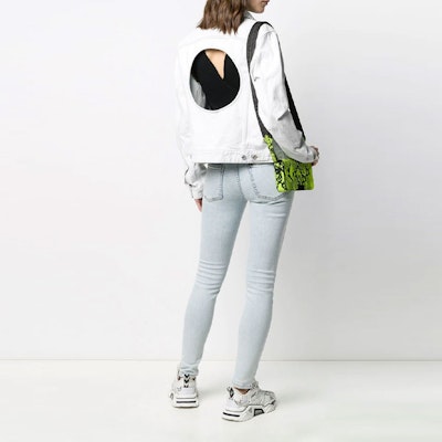 Off-White Open Back Denim Jacket Light Blue Shop Off-White Open Back Denim Jacket Light Blue