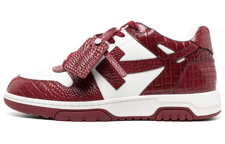 Off-White Out of Office 'Croco Print - White Burgundy'