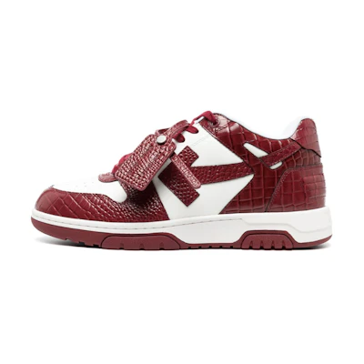 Off-White Out of Office 'Croco Print - White Burgundy'