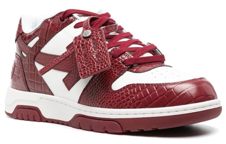 Off-White Out of Office 'Croco Print - White Burgundy' 圖 2