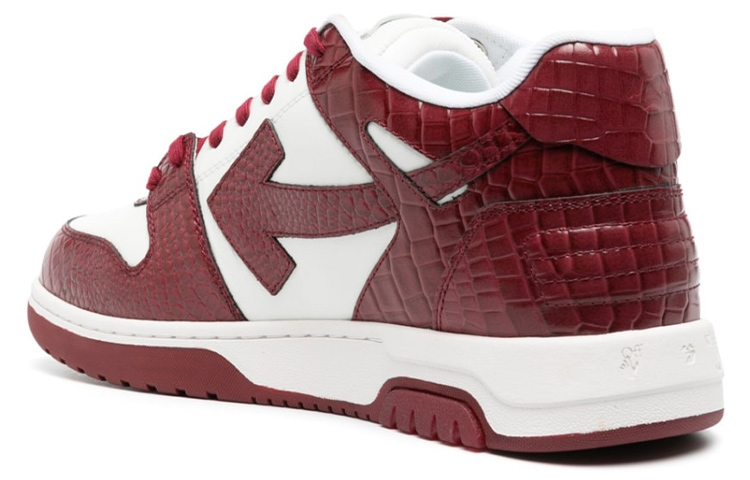 Off-White Out of Office 'Croco Print - White Burgundy' 圖 4