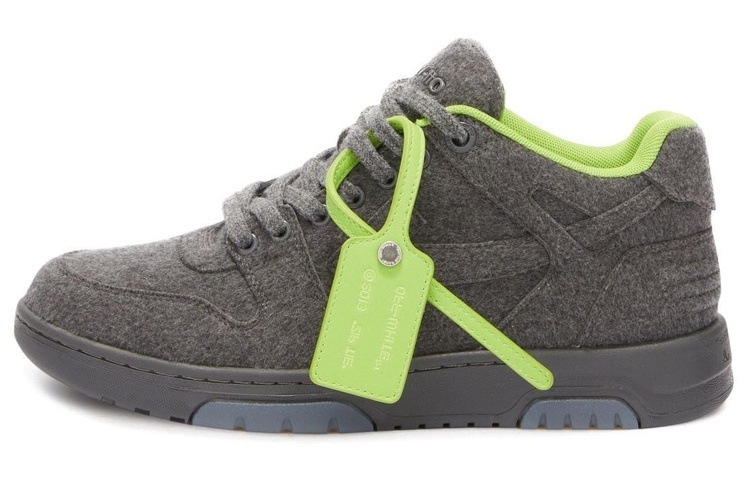 Buy Off-White Out of Office 'Gris Oscuro Verde Fluorescente' OMIA189F22FAB0010707