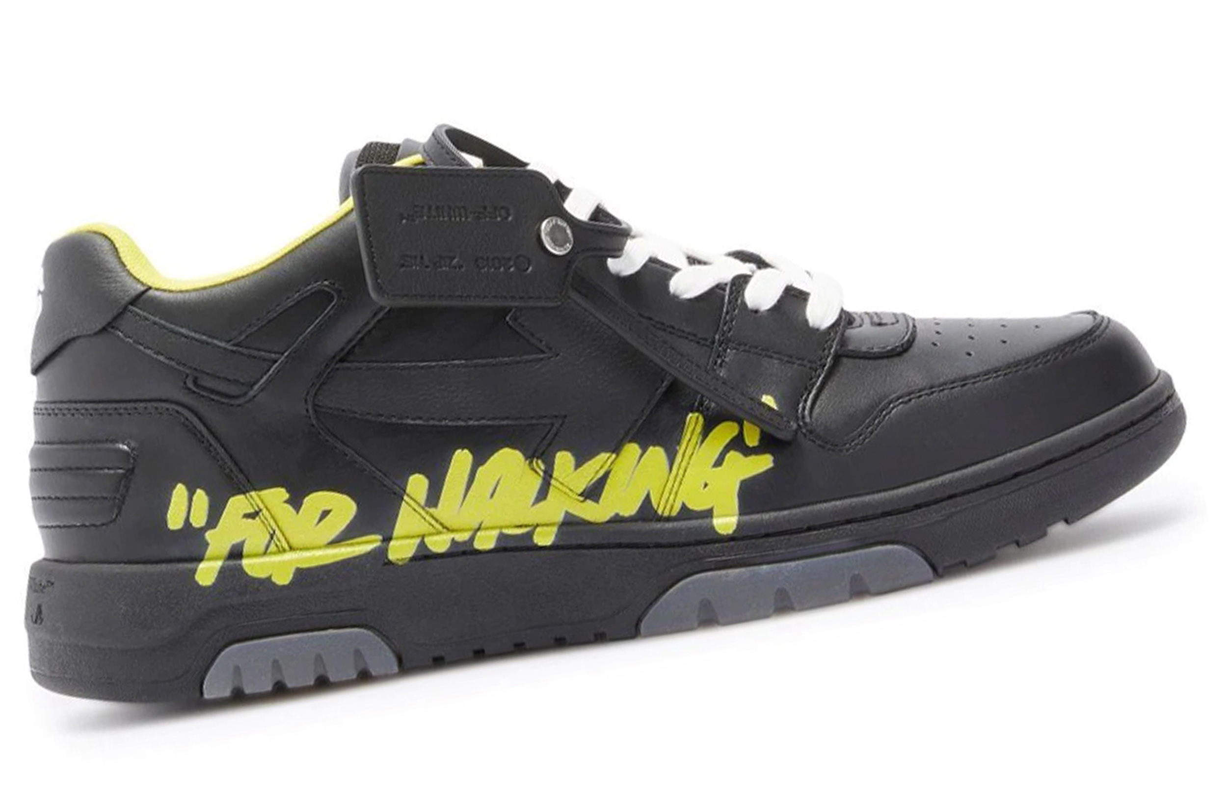 Off-White Out Of Office "OOO" Low Tops For Walking Black Yellow 圖 2
