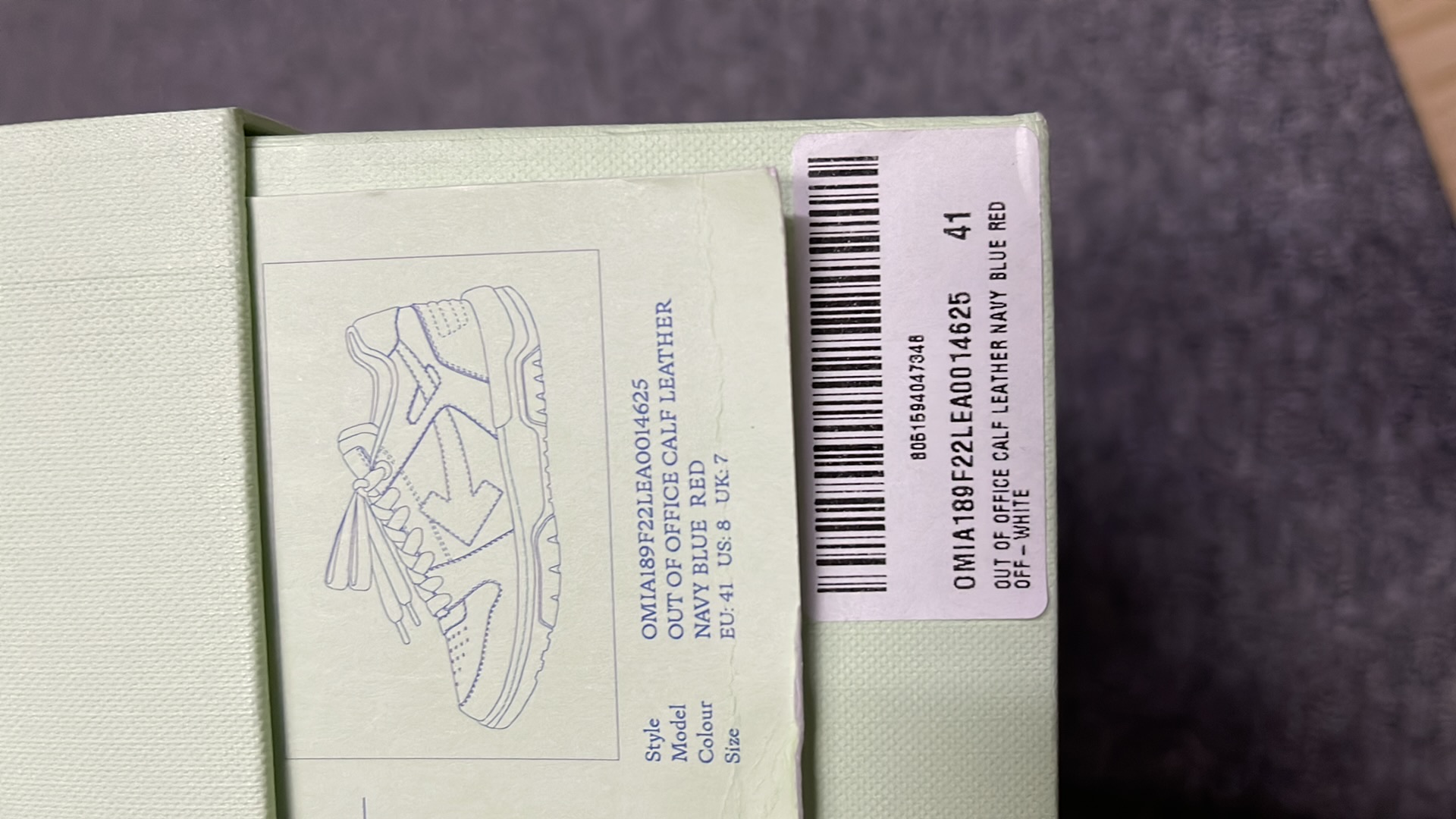 Lookbook オフホワイト OOO レッドブルー OMIA189F22LEA0014625