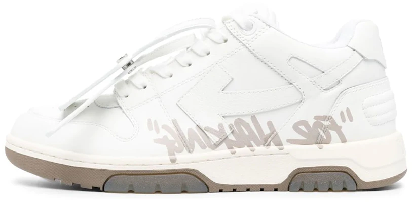 OFF-WHITE Out Of Office 標語印花繫帶 時尚板鞋 男款 白色 Buy OFF-WHITE Out Of Office 標語印花繫帶 時尚板鞋 男款 白色