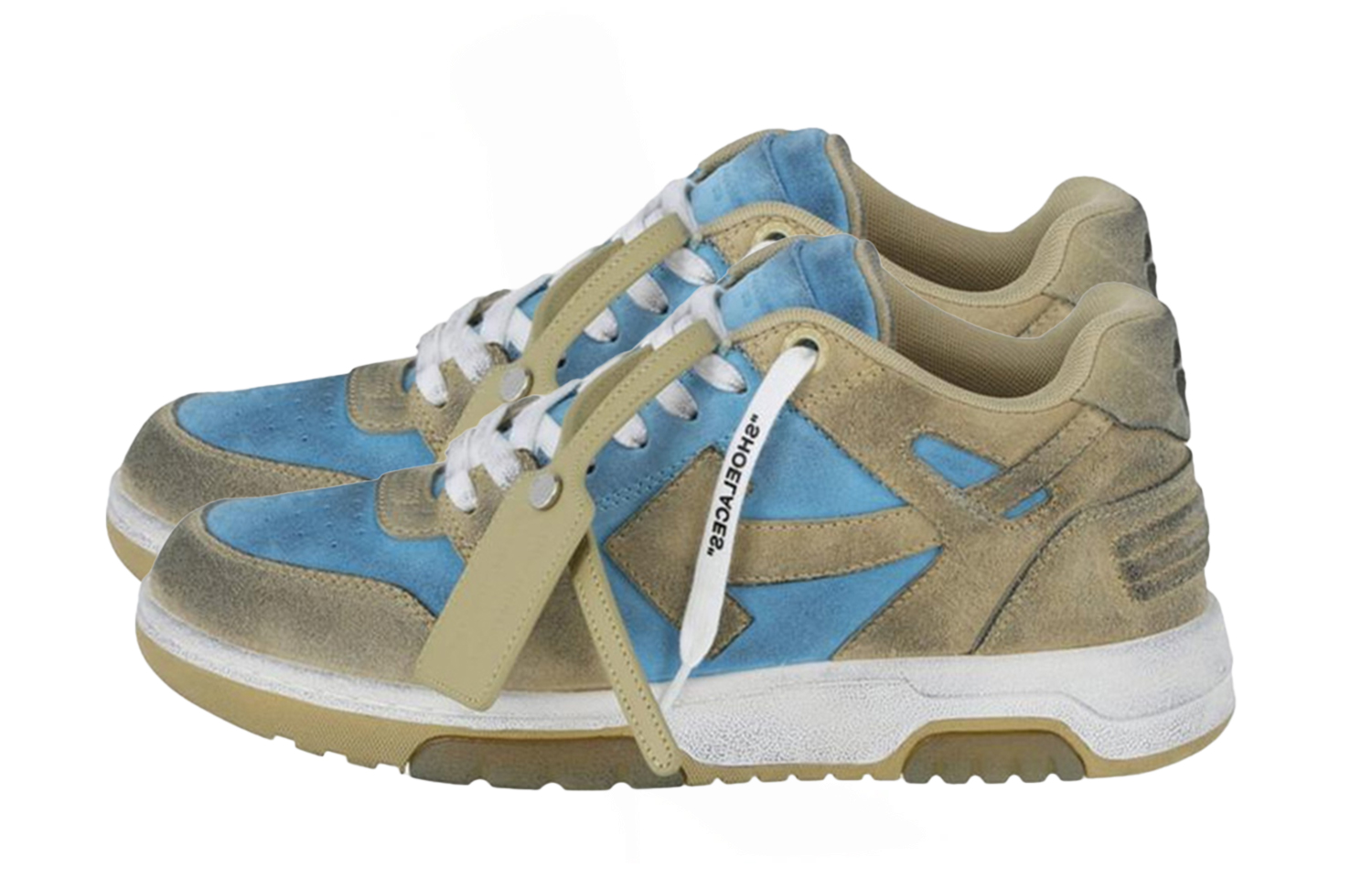 Shop Zapatillas Bajas Off-White Out Of Office 'Azul Verde Oliva' OMIA189S22LEA0084061