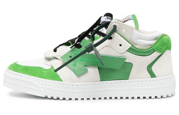 Off-White Out Of Office Low-Top Sneakers 'Green White Black' OMIA244F22LEA0010155