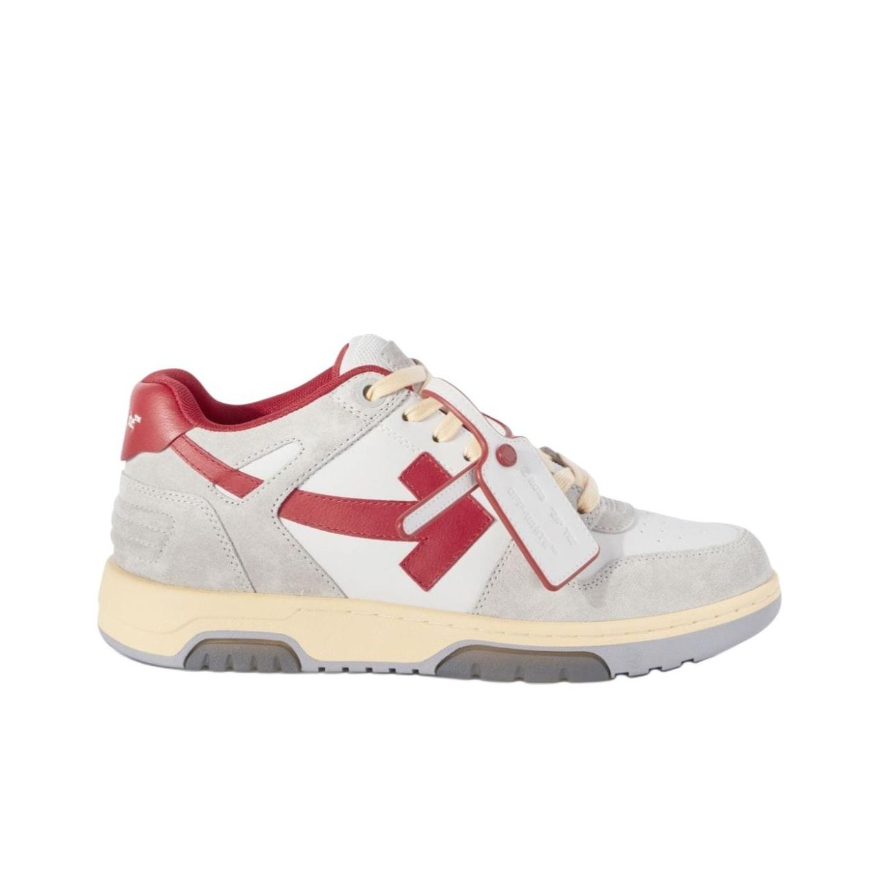 Order Off-White Out of Office Low 'Gris Claro Rojo' OMIA189S24LEA011-0525