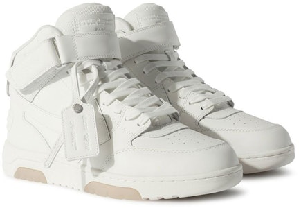OFF-WHITE Out Of Office 皮革 高筒魔術貼 時尚板鞋 男款 白色 Order OFF-WHITE Out Of Office 皮革 高筒魔術貼 時尚板鞋 男款 白色