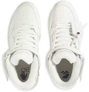 OFF-WHITE Out Of Office 皮革 高筒魔術貼 時尚板鞋 男款 白色 Lookbook OFF-WHITE Out Of Office 皮革 高筒魔術貼 時尚板鞋 男款 白色