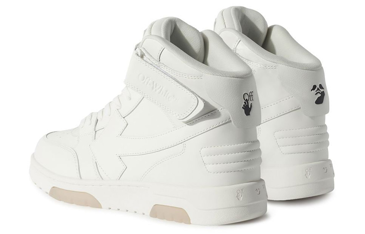 Shop OFF-WHITE Out Of Office 皮革 高筒魔術貼 時尚板鞋 男款 白色