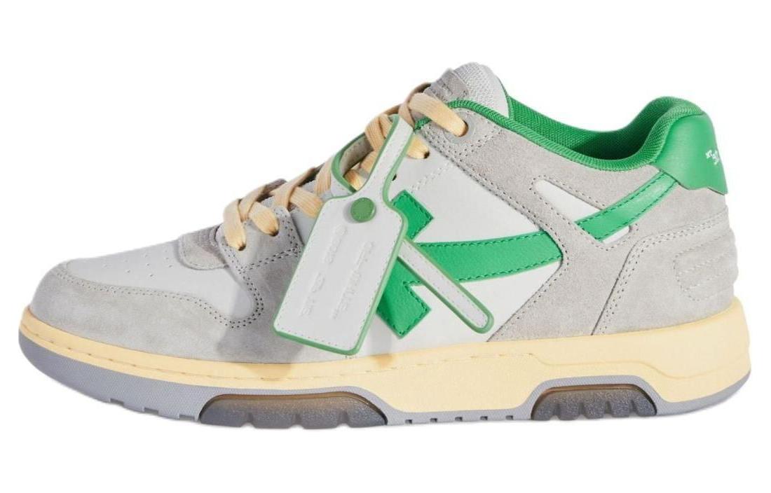 Off-White Out Of Office OOO Low Tops Light Grey Green OMIA189S24LEA0110555