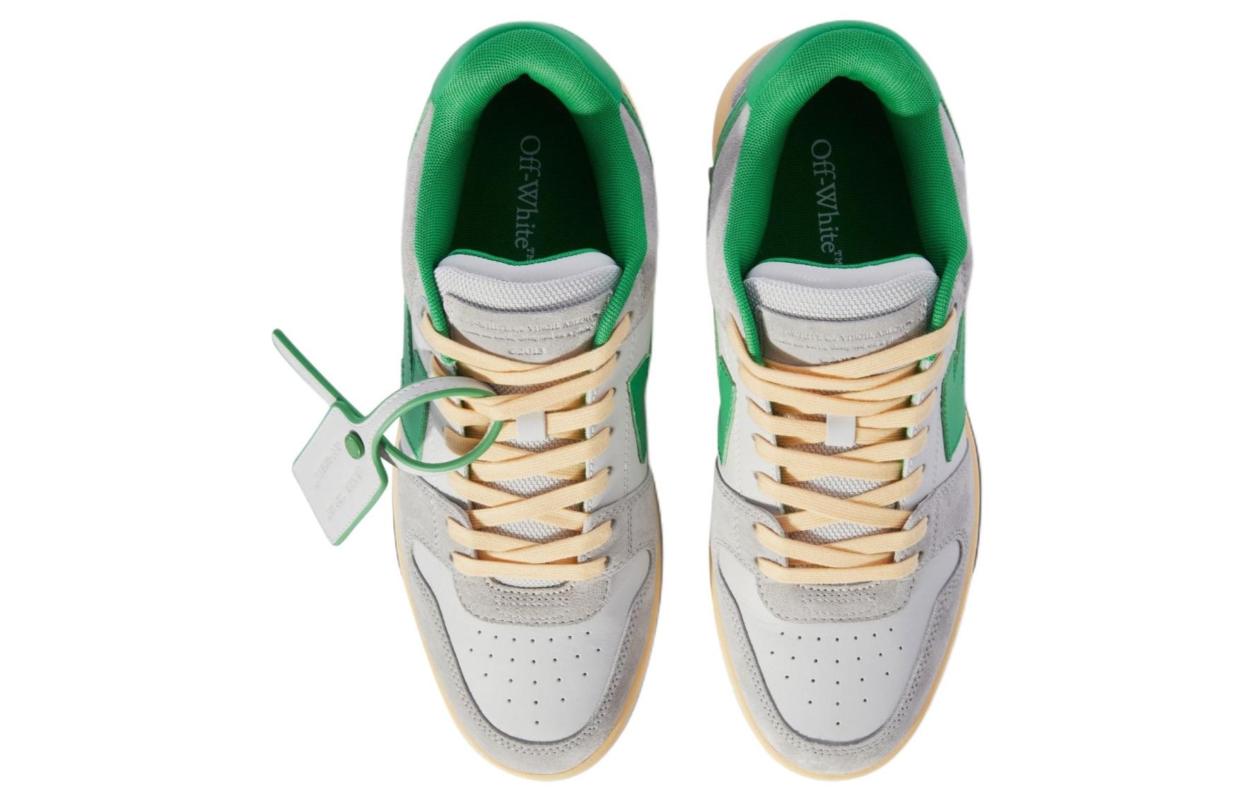 Shop Off-White 出界OOO低帮鞋 浅灰绿 OMIA189S24LEA0110555