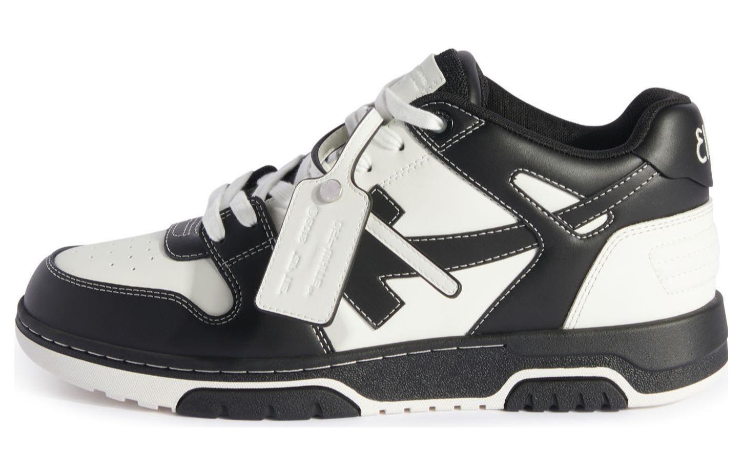 Off-White Out Of Office OOO Low Tops Logic Logo Black White OMIA189G23LEA0080110