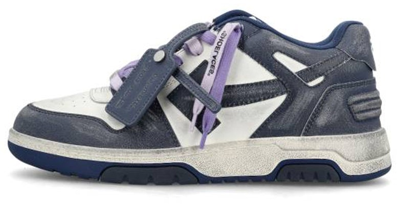 OFF-WHITE Out Of Office 皮革 低筒 繫帶 時尚板鞋 男款 白藍色 Buy OFF-WHITE Out Of Office 皮革 低筒 繫帶 時尚板鞋 男款 白藍色