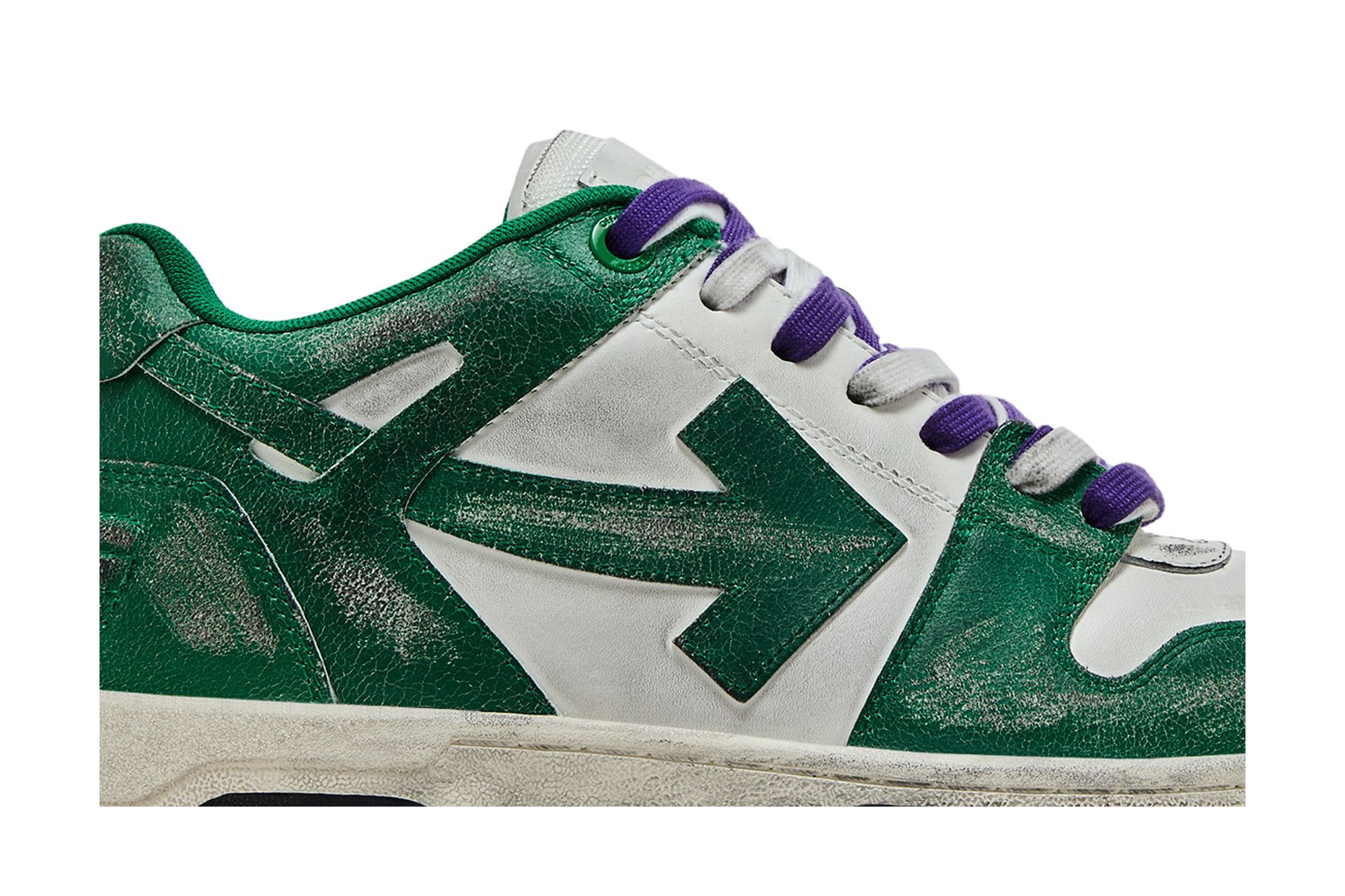 Order Off-White Out of Office Kulit Vintage 'Putih Hijau' OMIA189F22LEA0110155