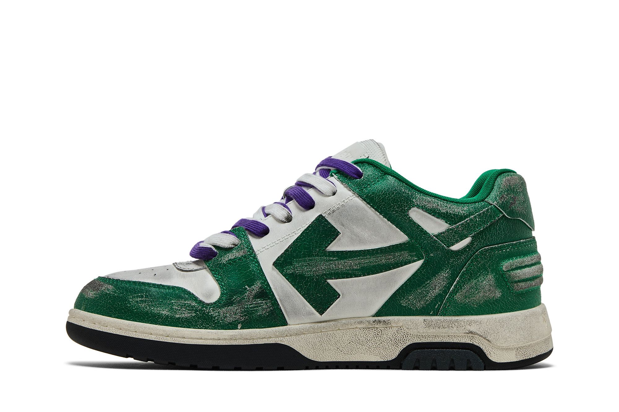 Lookbook Off-White Out of Office Kulit Vintage 'Putih Hijau' OMIA189F22LEA0110155