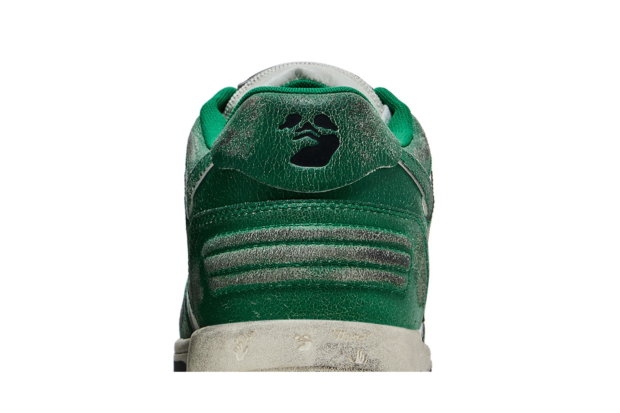 Sizing Off-White Out of Office Kulit Vintage 'Putih Hijau' OMIA189F22LEA0110155