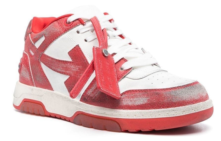 Off-White Out of Office Vintage Leather 'White Red' 圖 2
