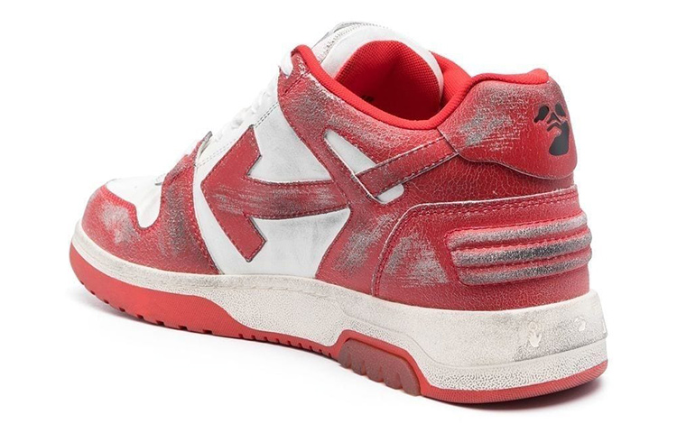 Off-White Out of Office Vintage Leather 'White Red' 圖 4
