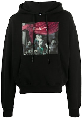 Off-White Oversize Fit Caravaggio Painting Hoodie Black/Black Buy Off-White Oversize Fit Caravaggio Painting Hoodie Black/Black