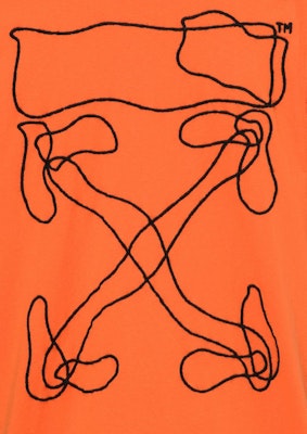 Off-White Oversized Abstract Arrows Embroidered T-Shirt Orange/Black Lookbook Off-White Oversized Abstract Arrows Embroidered T-Shirt Orange/Black