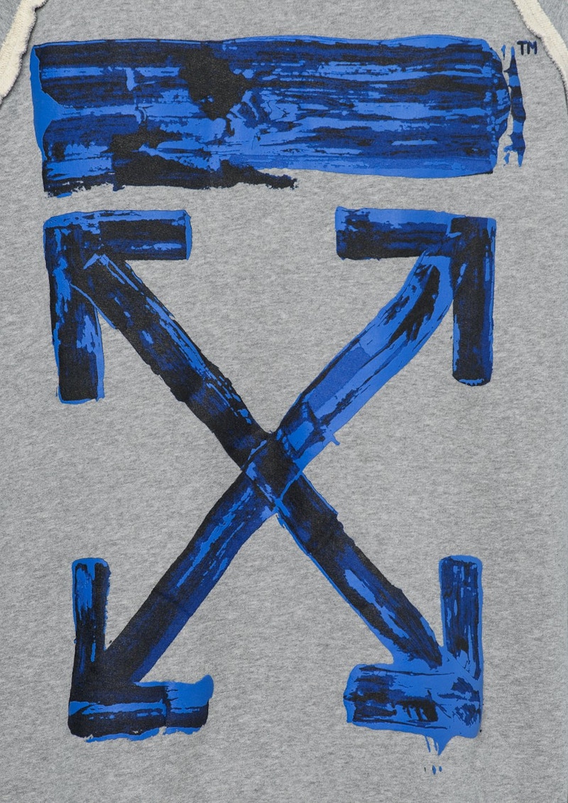 Off-White Oversized Acrylic Arrows Hoodie Grey/Blue 圖 3