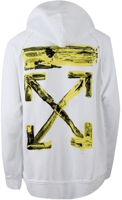 Off-White Oversized Acrylic Arrows Hoodie White/Yellow Order Off-White Oversized Acrylic Arrows Hoodie White/Yellow