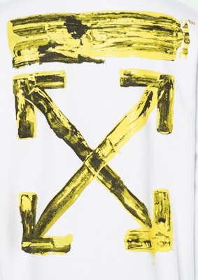 Off-White Oversized Acrylic Arrows Hoodie White/Yellow Lookbook Off-White Oversized Acrylic Arrows Hoodie White/Yellow