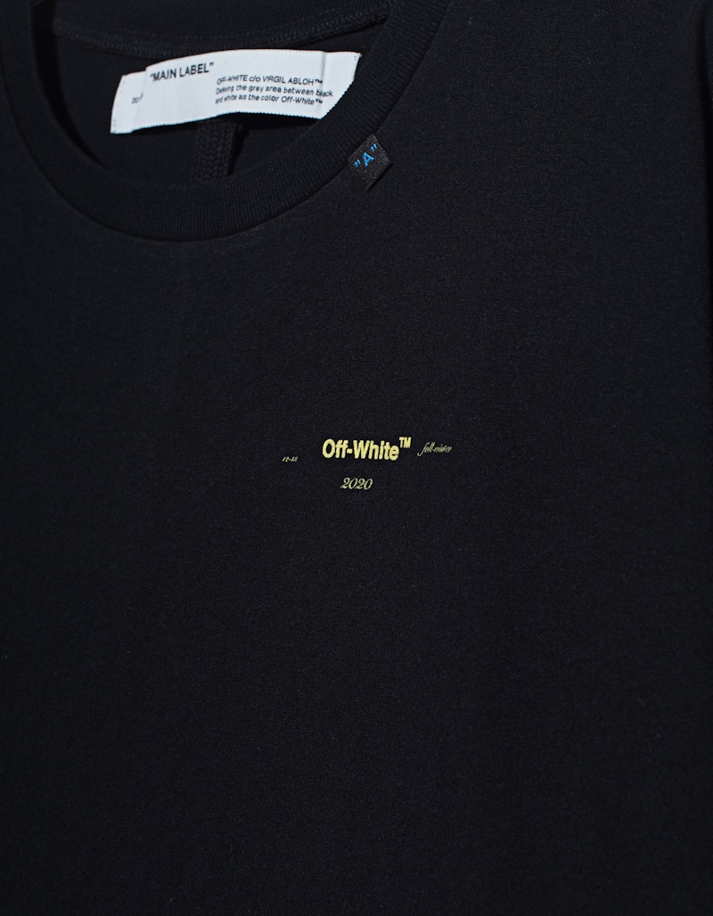 Lookbook 黑色/黃色Off-White寬鬆箭頭圖案短袖圓領T恤