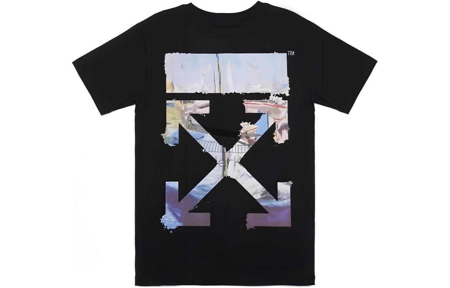 OFF-WHITE Oversized Arrow Print Cotton Tee ( Black) OMAA038R191850121088