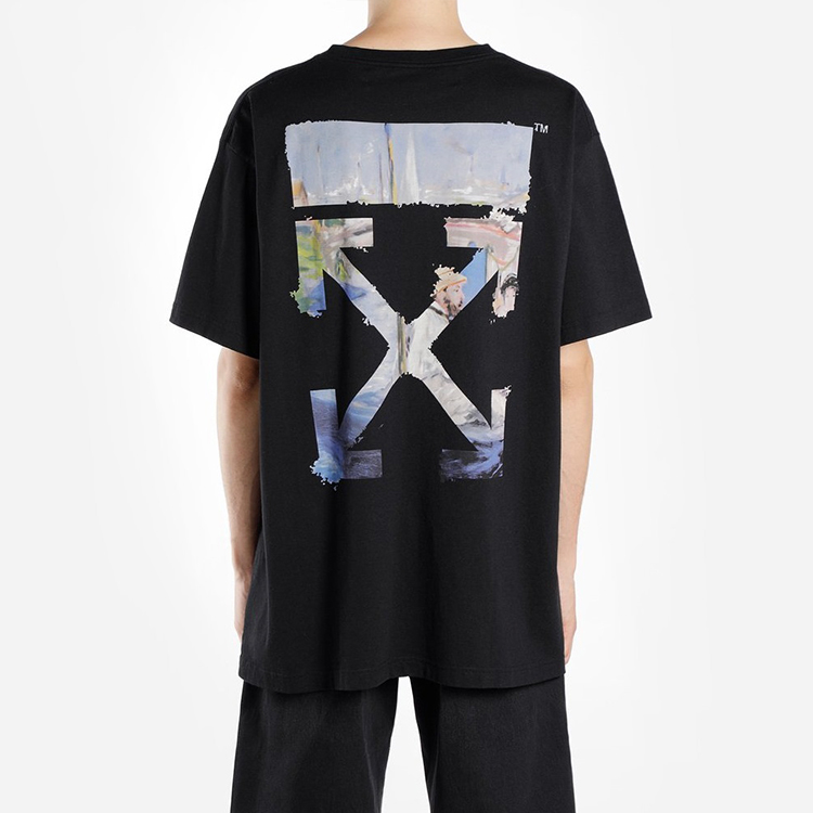 Purchase OFF-WHITE 超大箭頭印花棉質T恤 (黑色) OMAA038R191850121088