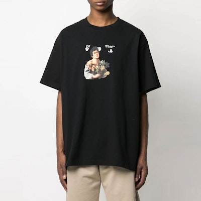 OFF-WHITE Oversized Caravaggio Boy T-shirt Black Order OFF-WHITE Oversized Caravaggio Boy T-shirt Black