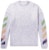 Off-White Oversized Diag Brushed Mohair Knit Sweater Melange Grey/Multicolor